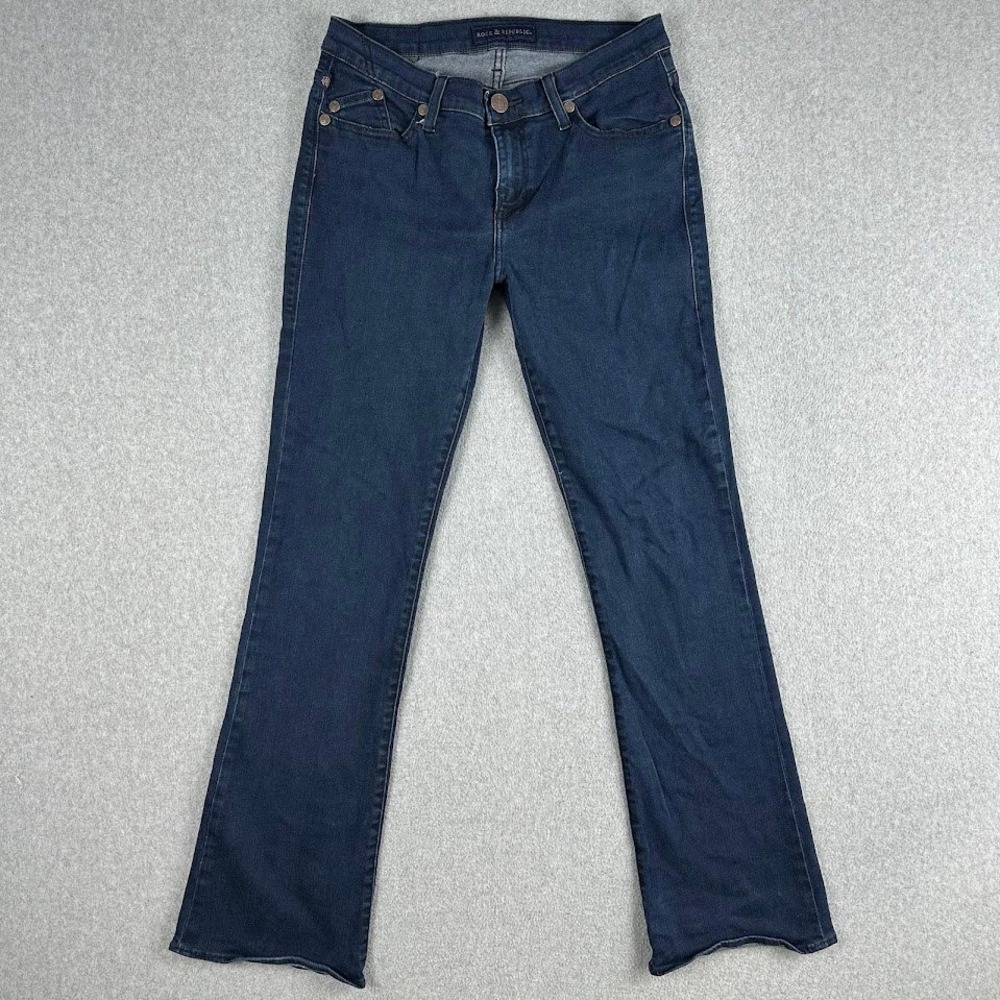 Rock & Republic Kasandra Bootcut‎ Jeans Women 10M Dark Wash Stretch Denim Rodeo